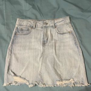Light wash jean skirt